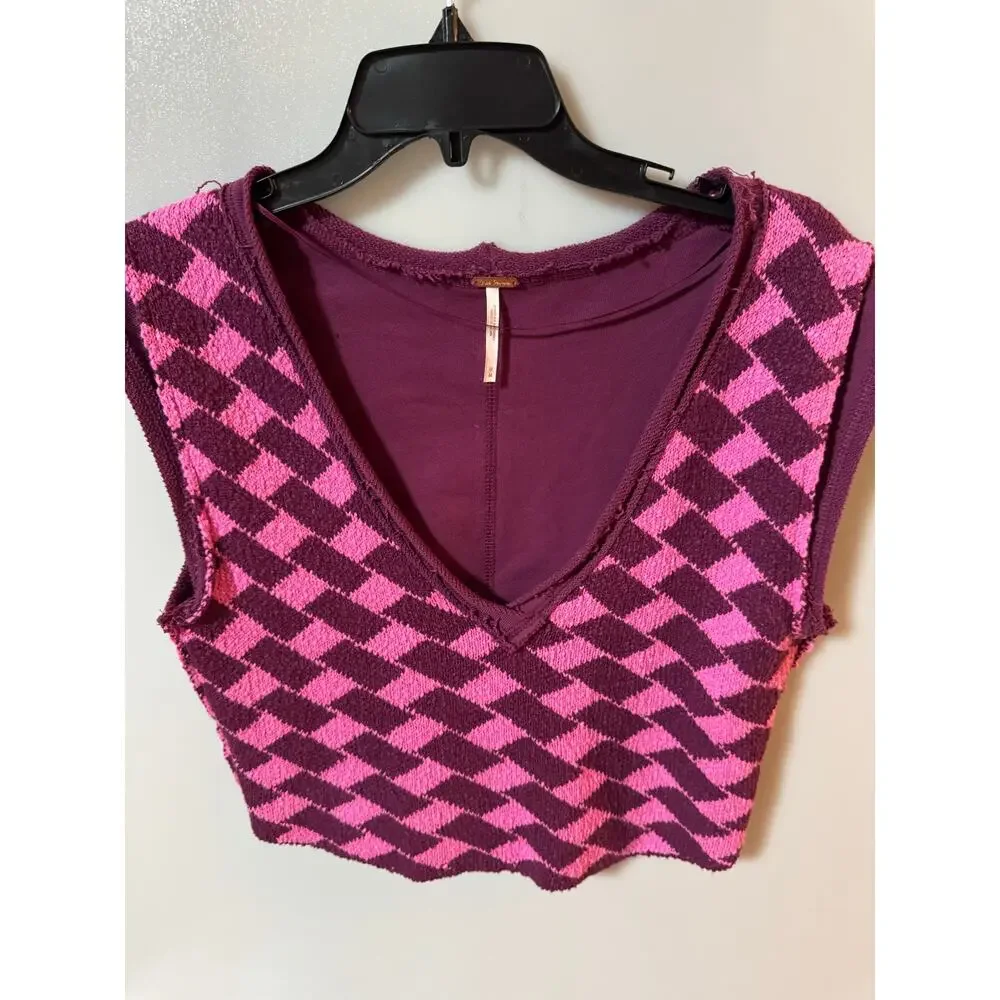 Free People Lola women’s short sleeve vest Top size medium